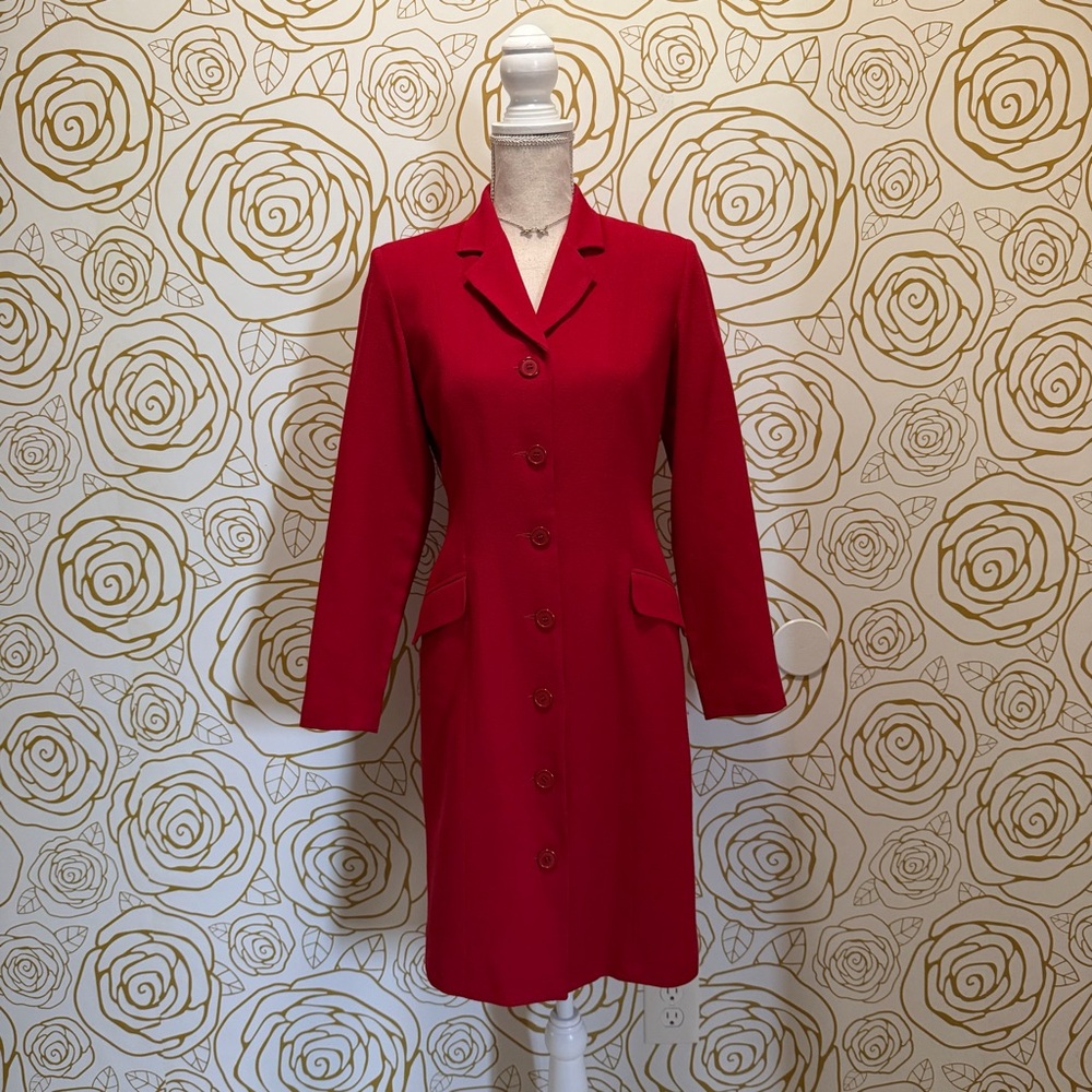 Vintage Herve Bernard Wool Red Women's Coat